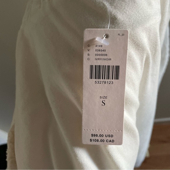 Anthropologie Saturday Sunday Ivory Shag/Fleece Sherpa Open Front Vest NWT Sz S - Picture 8 of 12